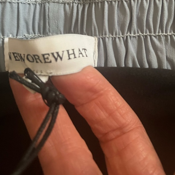 WeWoreWhat Windbreaker Bike Shorts in Dust Blue with Black Under Shorts Size L - Picture 4 of 8